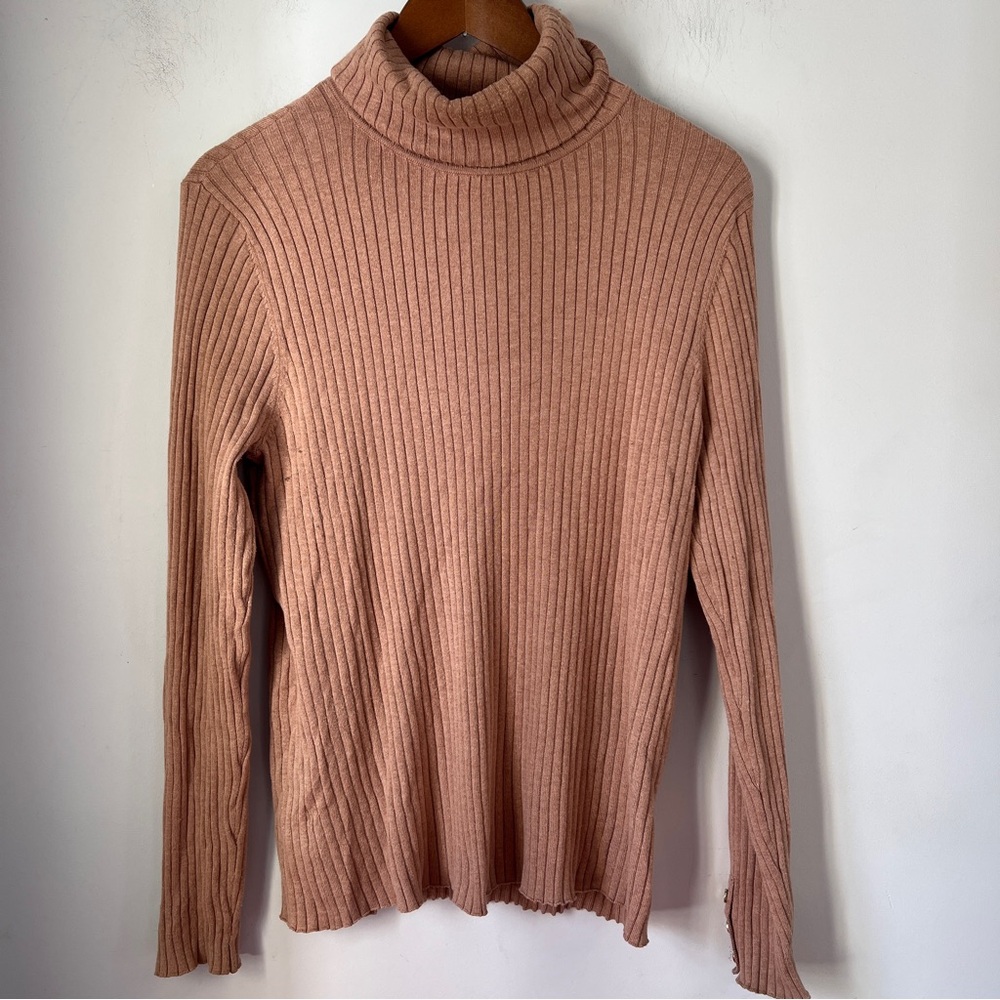 J McLaughlin Sweater turtle Neck Ribbed Longsleeve Womens Size XL